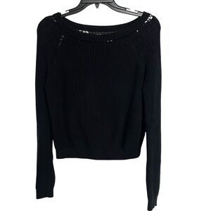 27 Miles Malibu Black Knit Long‎ Sleeve Sweater Pullover Sweatshirt